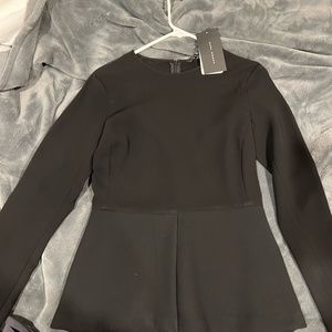 Zara Woman Peplum Long Sleeve Top